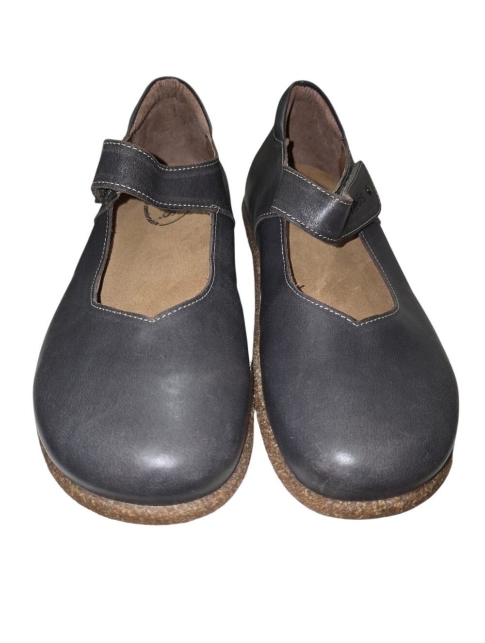 Taos Women's Ultimate Leather Mary Jane Shoes Grey 38 7-7.5 Orthotic LIKE NEW - Picture 2 of 8